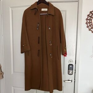 Louis Feraud Brown Long Toggle Trench Coat